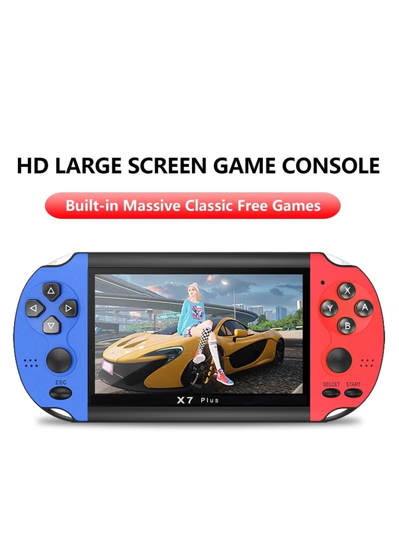 X7 Plus Handheld Video Game Console with Double Rocker Controller, 5.1-Inch Display, MP5 Multimedia Player, Portable Retro Gaming Device for Kids & Adults - Image 1